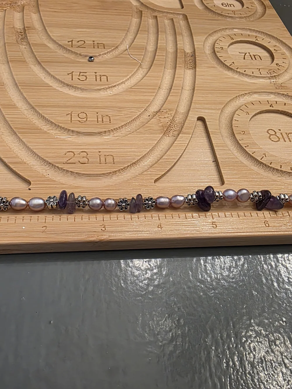Handmade Purple Amethyst and Lavendar Pearl Bracelet